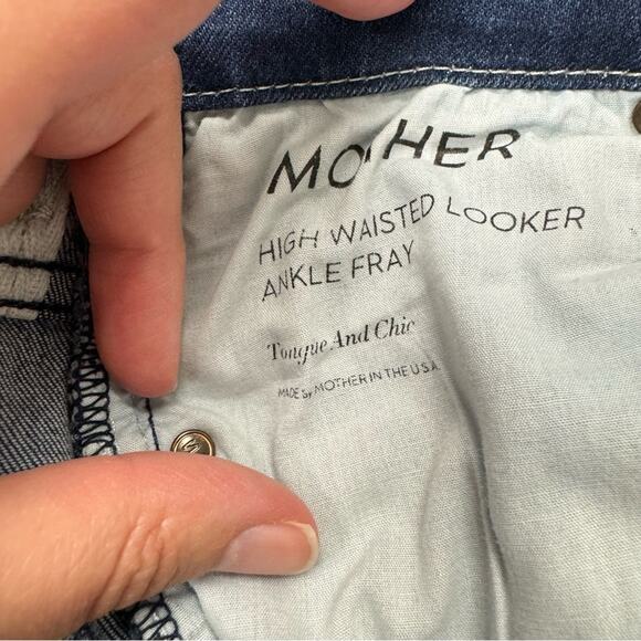 Mother High Waisted Ankle Fray Jeans Womens 24 Raw Hem Skinny Blue Denim Fall - Picture 13 of 15